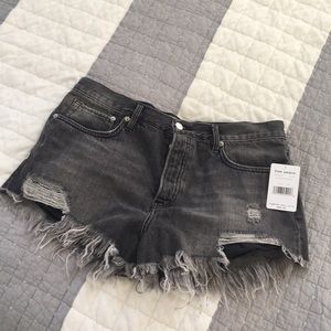 Free People denim shorts in sulfur black NWT